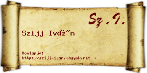 Szijj Iván névjegykártya